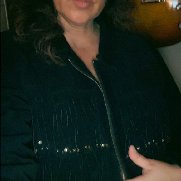 Black Suede Rock n Roll Leather Jacket - Picture 3 of 11